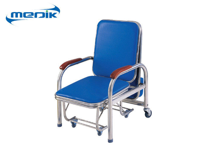 A mobília de dobramento do hospital preside a cama assistente de aço inoxidável com a cadeira com rodízio