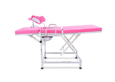 Tabelas Gynecological de aço inoxidável do exame médico, cadeira portátil cor-de-rosa do exame