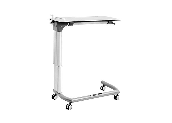 Hospital ajustável da altura móvel sobre a tabela da cama com inclinação do Tabletop